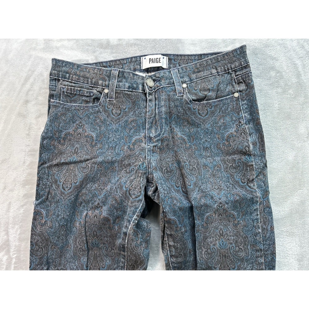 Paige Verdugo Ultra Skinny Jeans Womens Sz 29 Blue Paisley Stretch Beach Walking - Picture 2 of 12